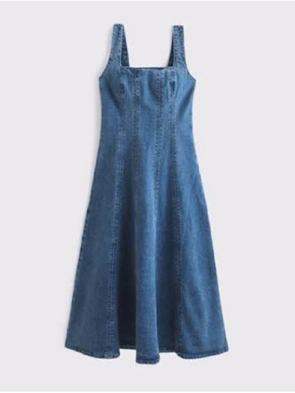 Abercrombie & Fitch The A&F Mila Denim Midi Dress Blue Large